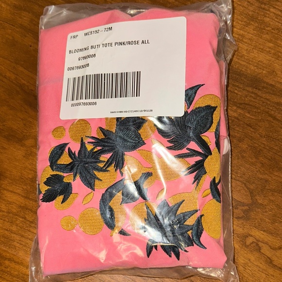 FP Movement by Free People Handbags - Free People Movement Blooming Buti Pink Tote with Gold & Navy Embroidery NWT